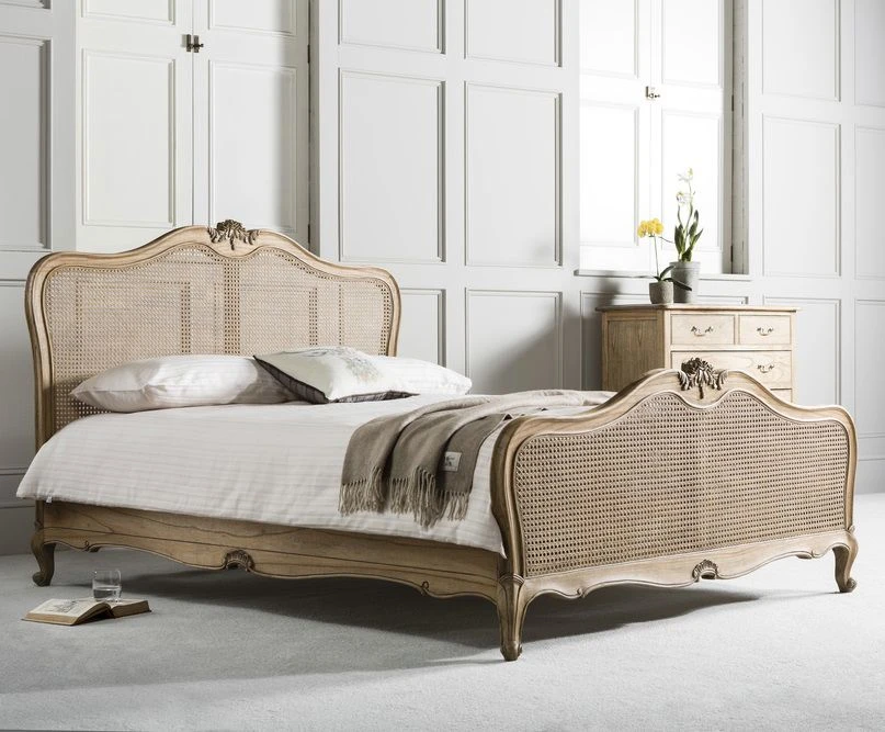 Chic Weathered and Cane Bed Frame